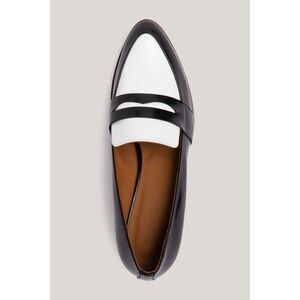 THE PENNY LOAFER • BLACK SPECTATOR SHOES SIZE 37, US 6.5 MSRP:$388